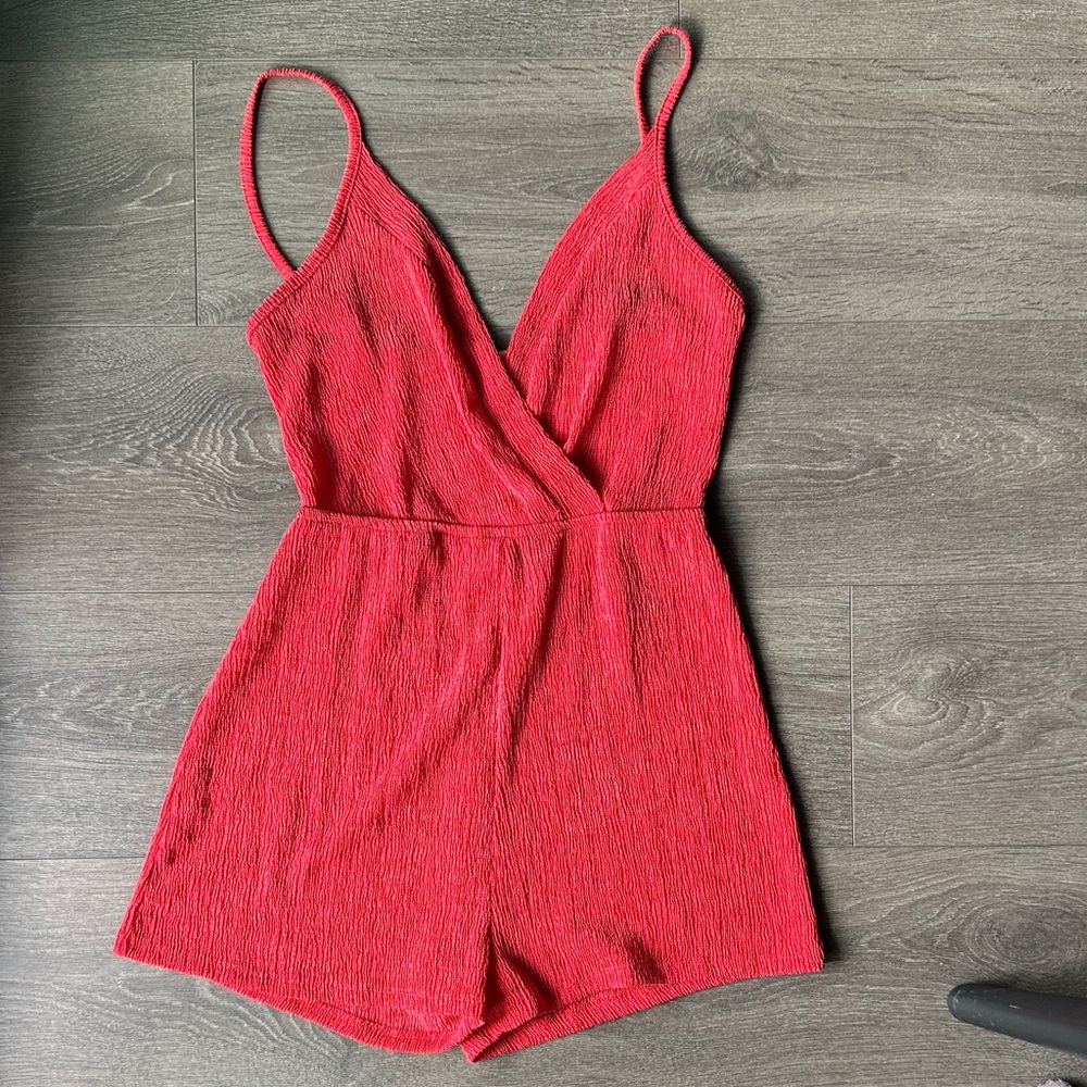 Pull&Bear Red Sleeveless Romper